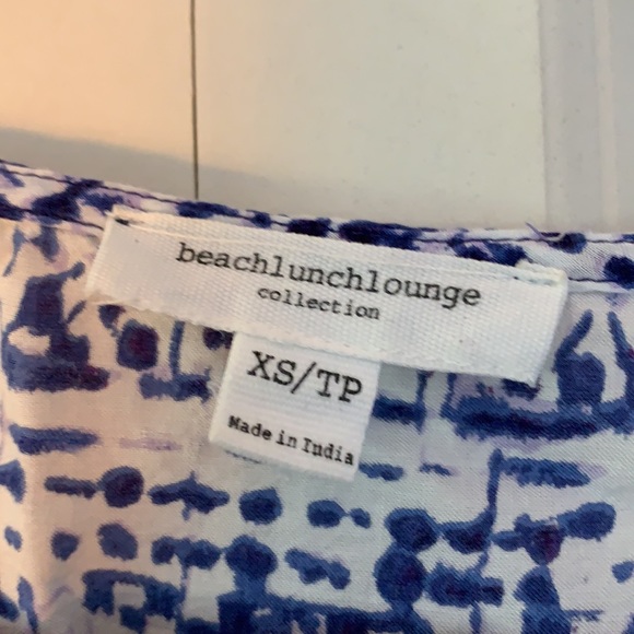 BeachLunchLounge Collection Blue & White Short-sleeve Top/Cover-Up Size XS/TP - Picture 2 of 6
